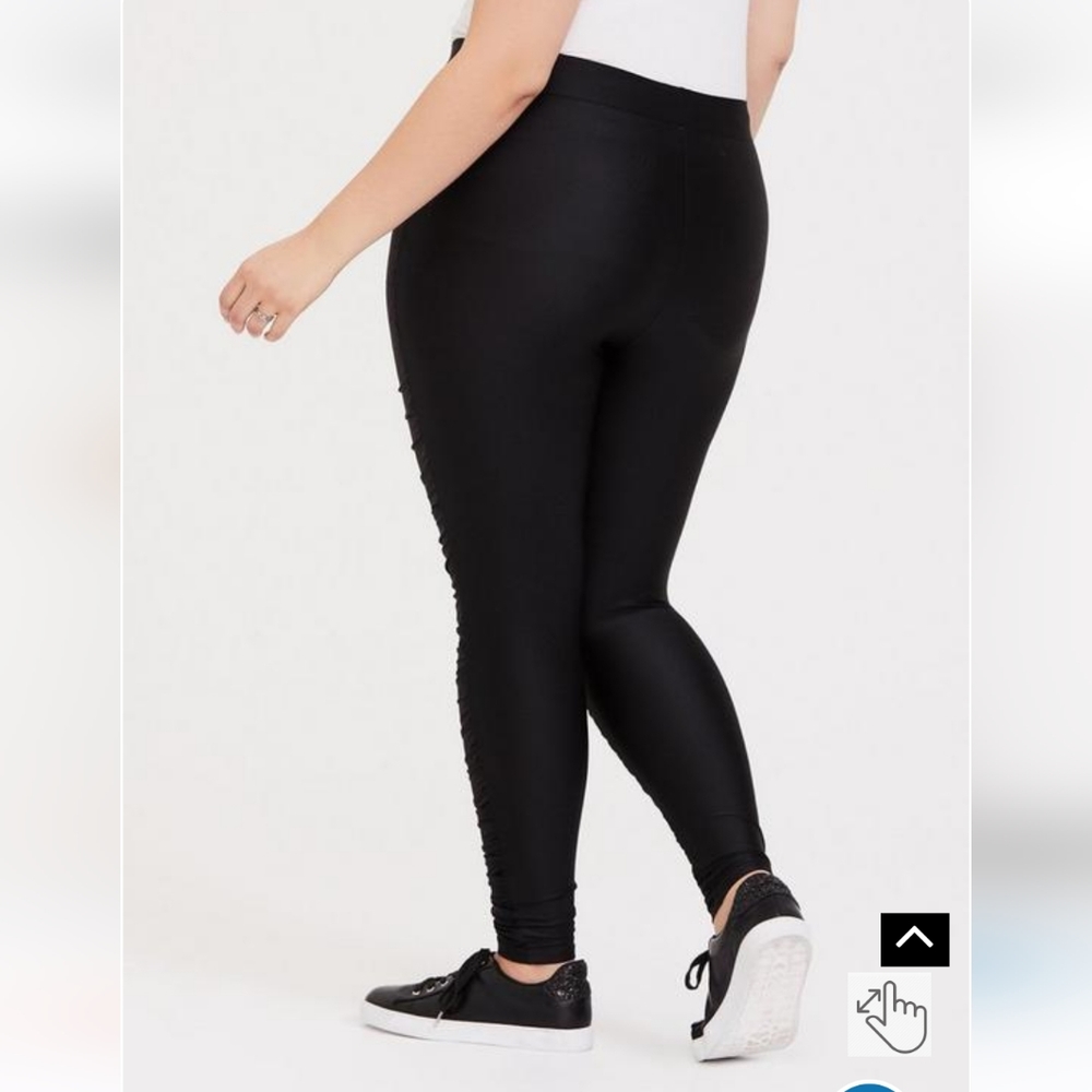 Torrid black full-length ruched front liquid leggings sizes 1 & 2 - Picture 9 of 10